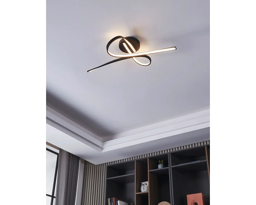 LED plafondlamp 19W 2700 lm 3000K 69x28 cm Selvina 1 zwart/wit