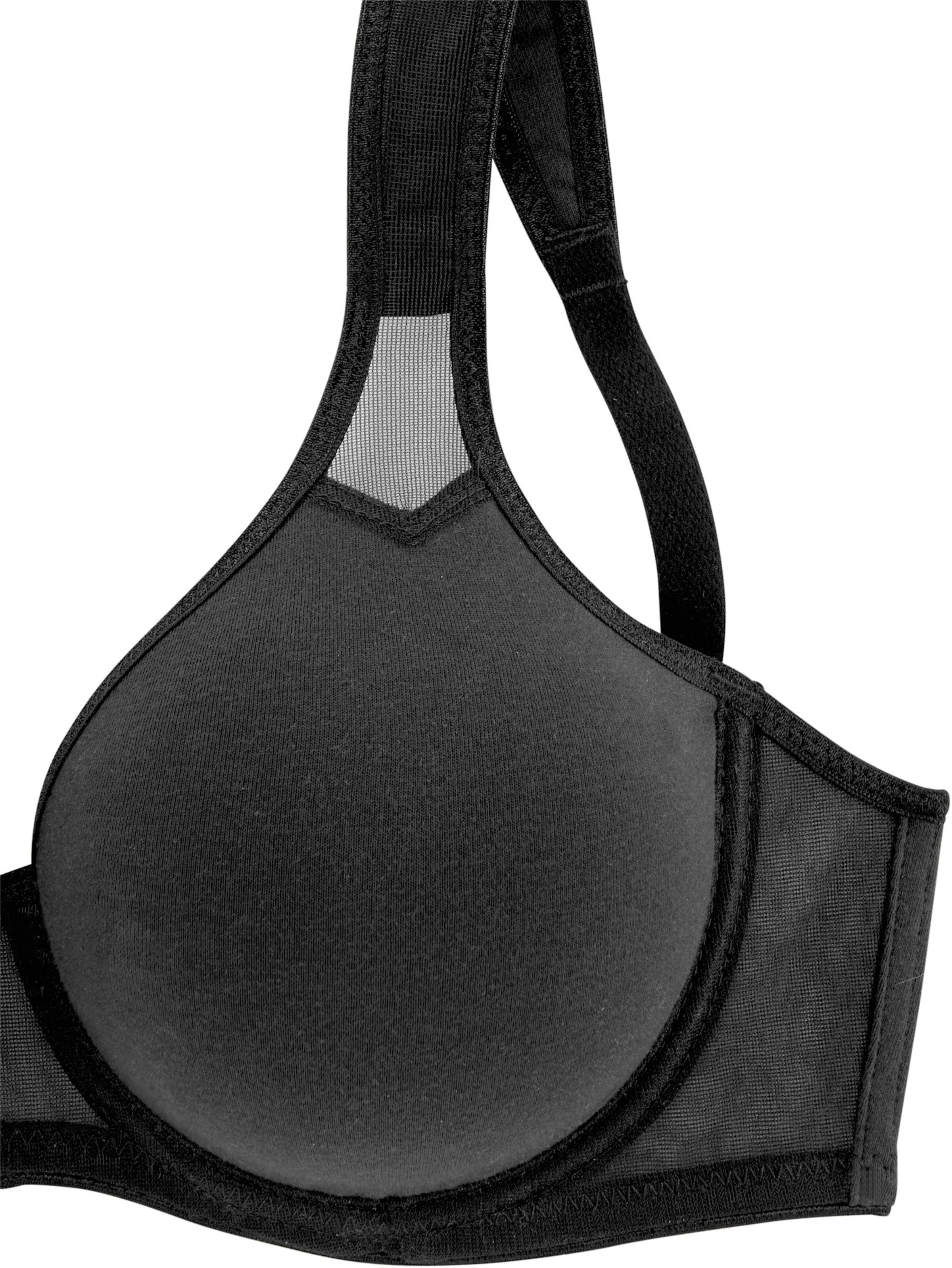 petite fleur T-Shirt-BH in weiß + schwarz