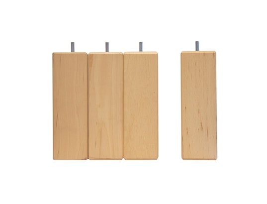 BELLECOUR - Jeu de 4 pieds de lit carrés bois naturel