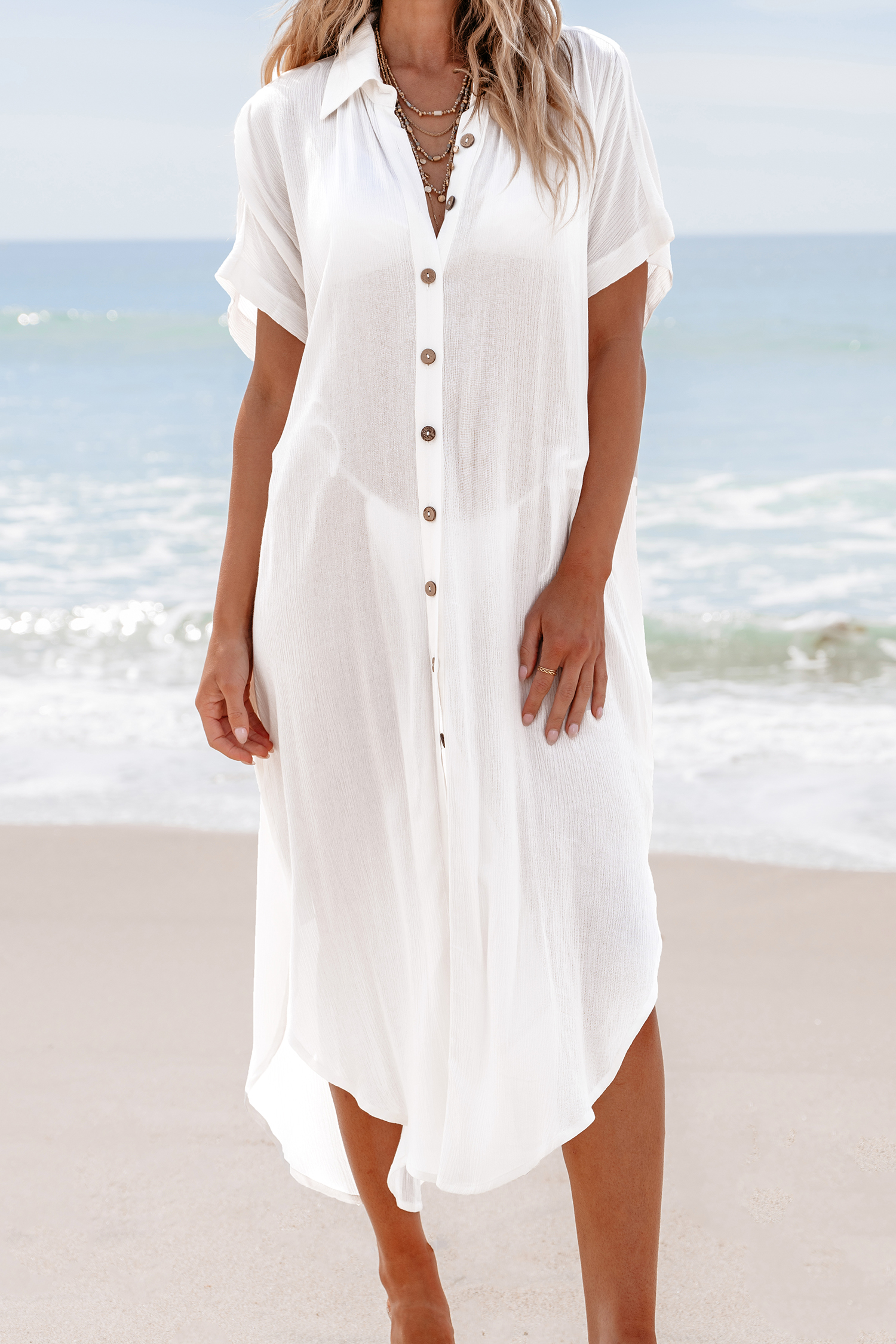Robe chemise cover up blanche
