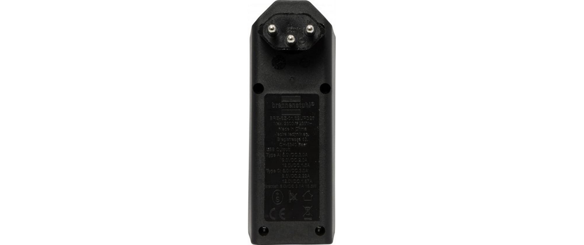 Abzweigstecker 2 x T13, 1 x USB A, 1 x USB C, 300° drehbarStabiler, formschöner Mehrfachstecker ohne Schalter aus hochbruchfestem Kunststoff