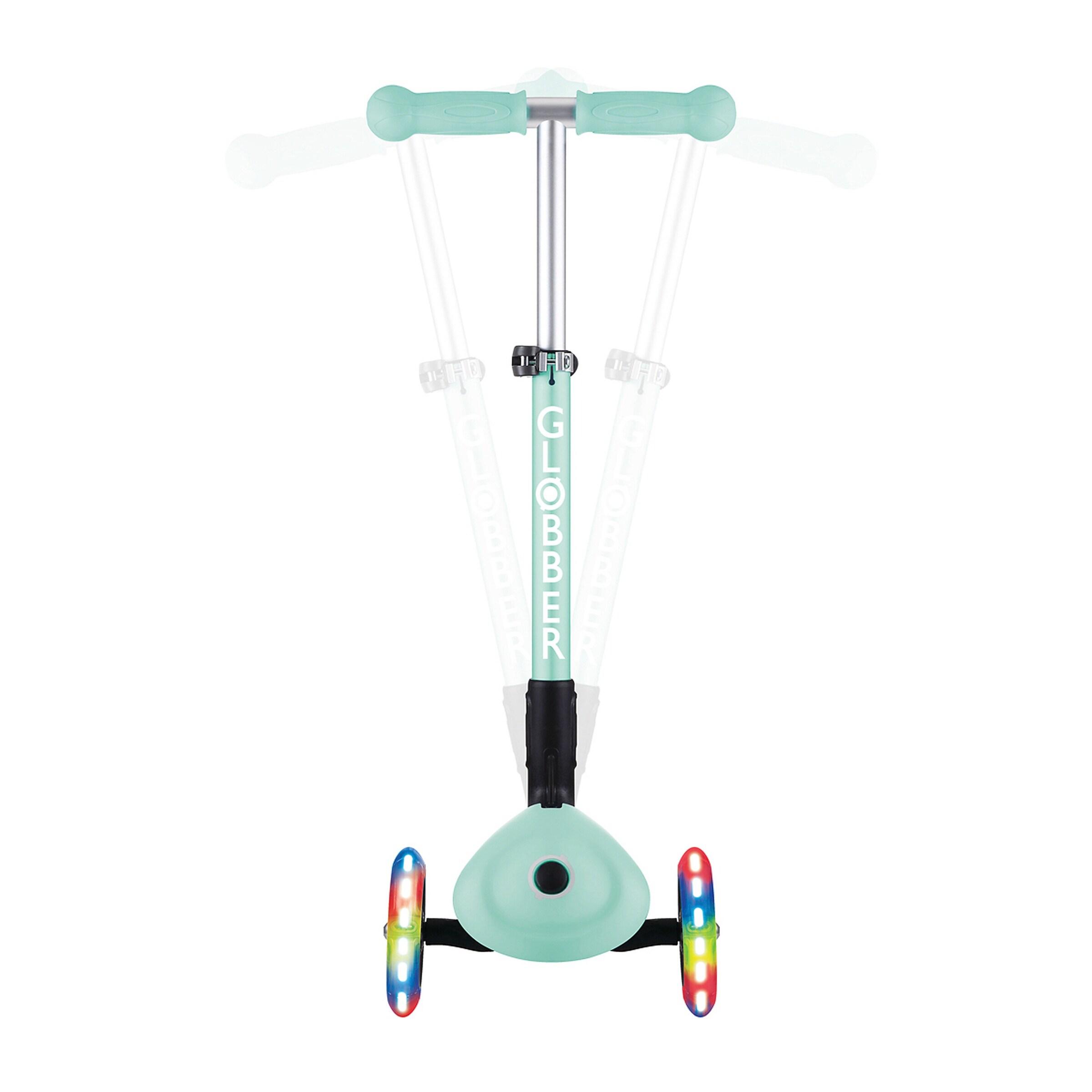 Globber Scooter Junior mit Leuchtrollen mint/Tribal