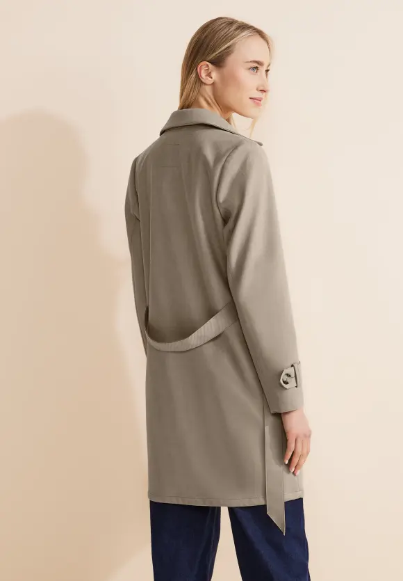 Velours Trenchcoat - smoke sand