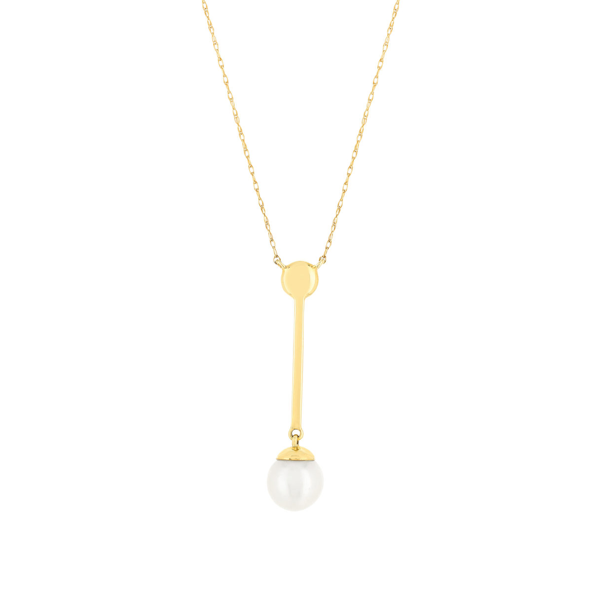 Collier or jaune 375 perle 44 cm