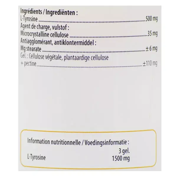 Be-Life Tyrosine 500 120 gélules