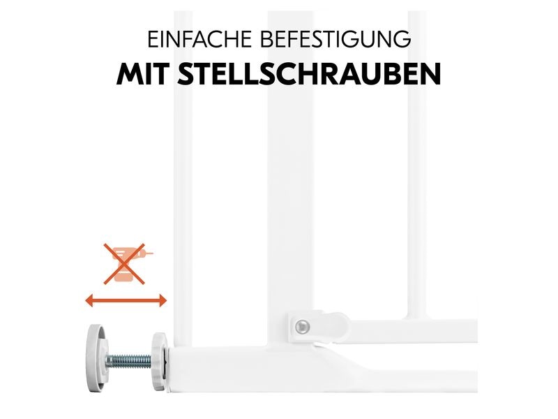 Hauck Türschutzgitter Clear Step Autoclose 2  9 cm Weiss Barrierefreies, automatisch schliessendes Tür- und Treppenschutzgitter-Set