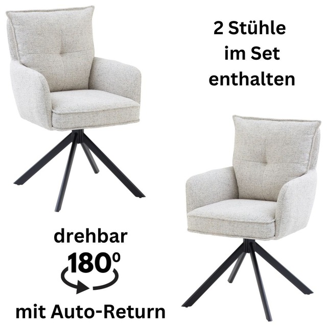 Stolkom Armlehnstuhl »Sofia young« (Set) 2 Stk.180 grad drehbar mit Auto-Return, Federkern im Sitz