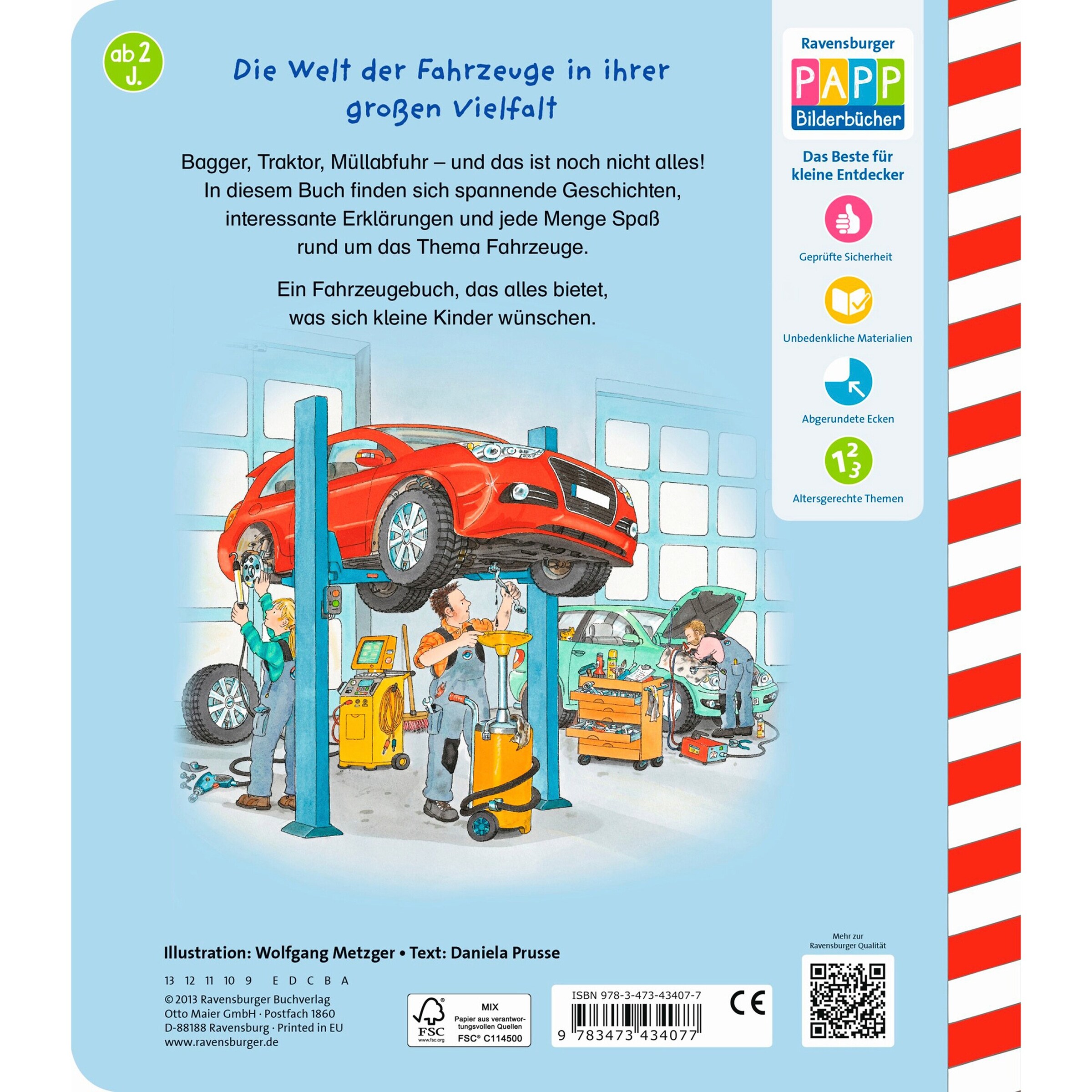 Ravensburger - PAPPBILDERBÜCHER Pappbilderbuch Bagger, Traktor, Müllabfuhr! Mein großes Fahrzeugbuch