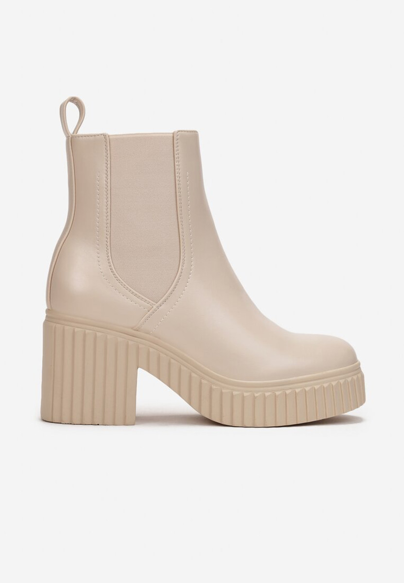 Bottines chelsea femme beige Enicena