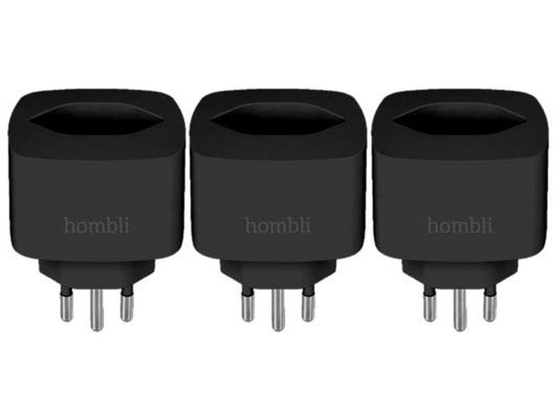 hombli Smart Socket CH, Schwarz, 3er-Set Bedienung über Ihr Smartphone