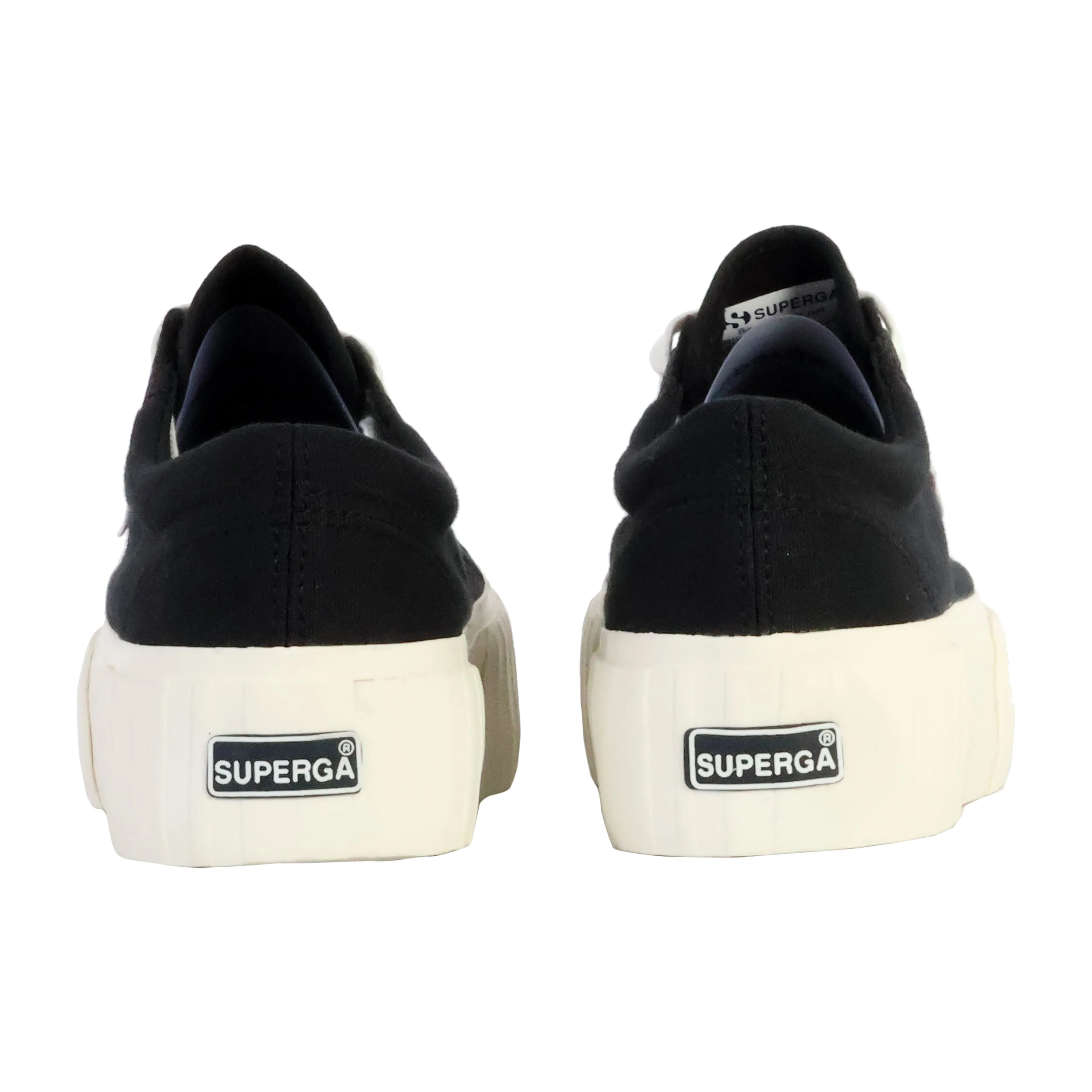 Basket à lacets superga 2631 stripe platform | Noir