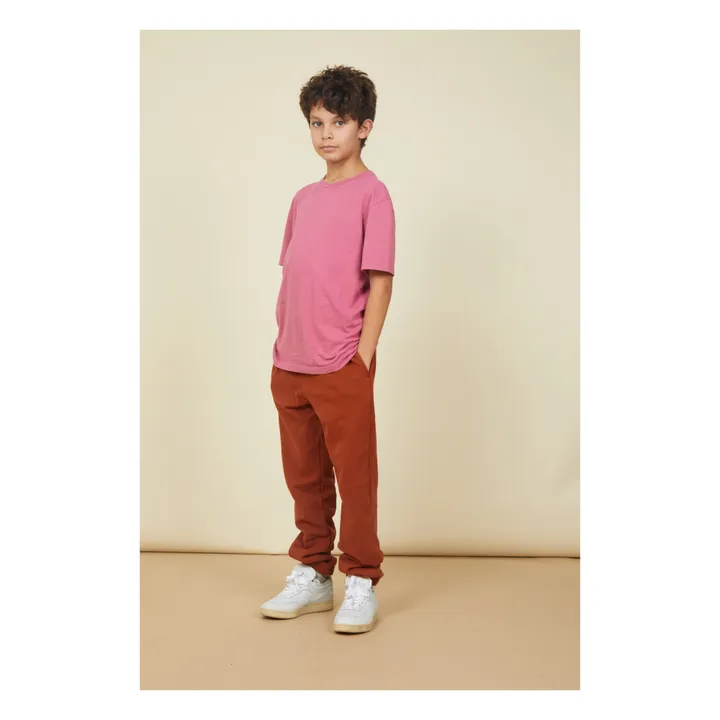 SMALLABLE BASICS T-Shirt Garçon Manches Courtes Coton Bio | Vieux Rose
