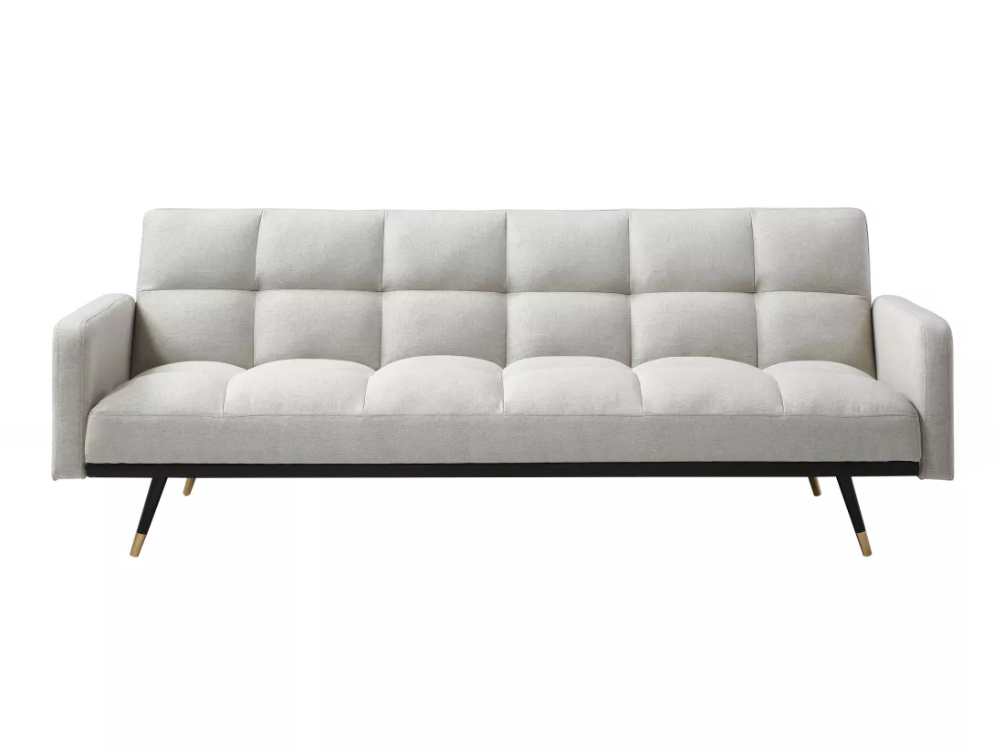 Canapé 3 places convertible en tissu beige ROREMA