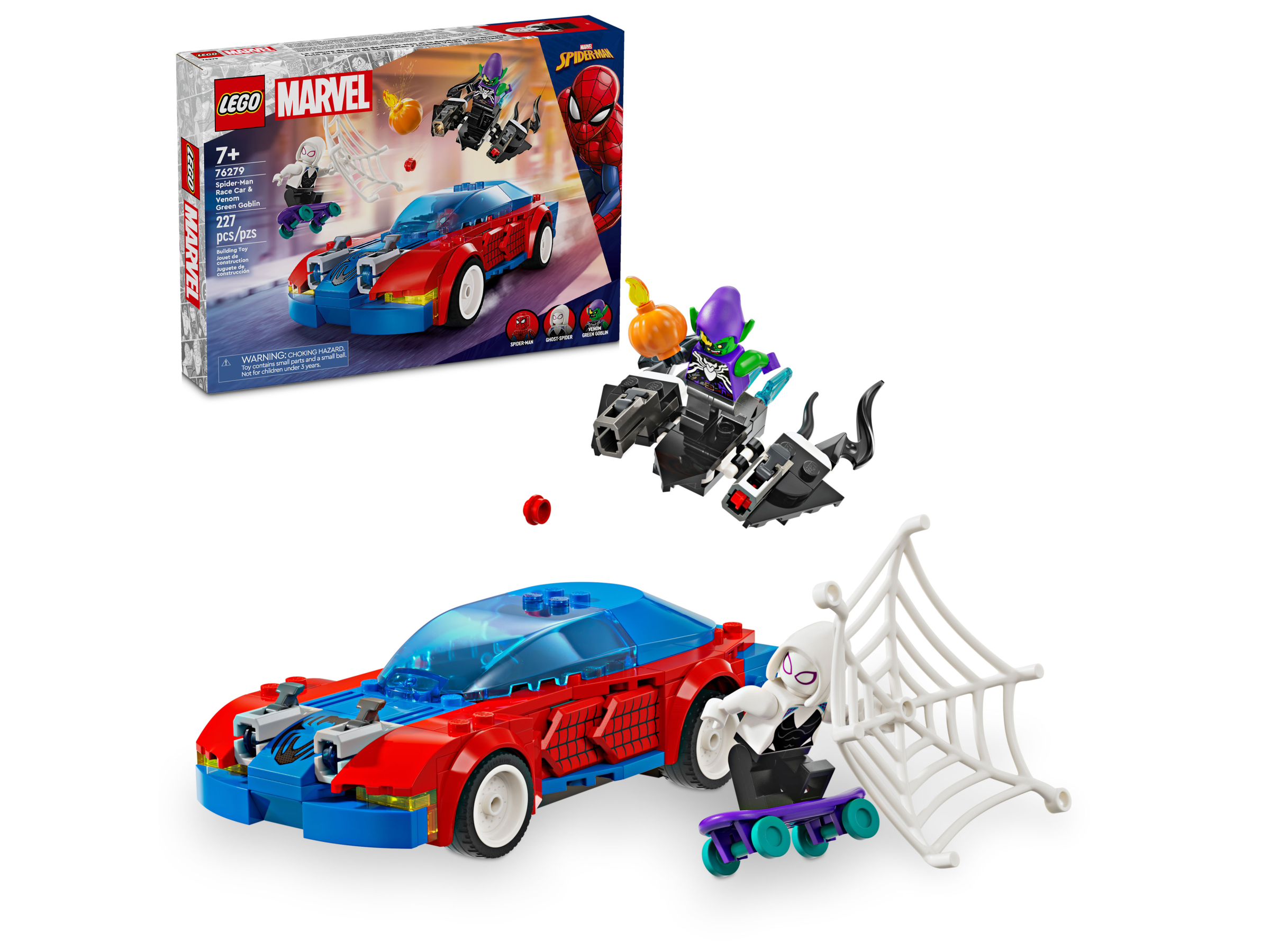 Carro de corrida do Homem-Aranha contra o Duende Verde Venomizado 76279
