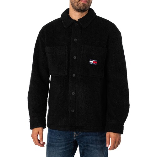 Tommy Jeans - Sobrecamisa De Sherpa Lisa Negro