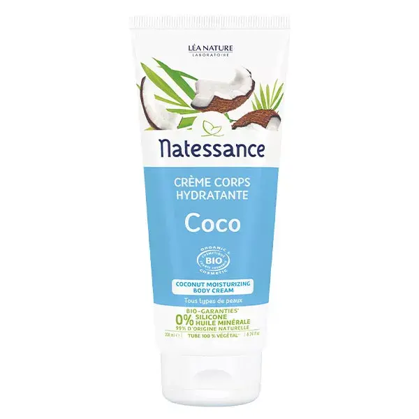 Creme hidratante corporal de coco Natessance 200ml