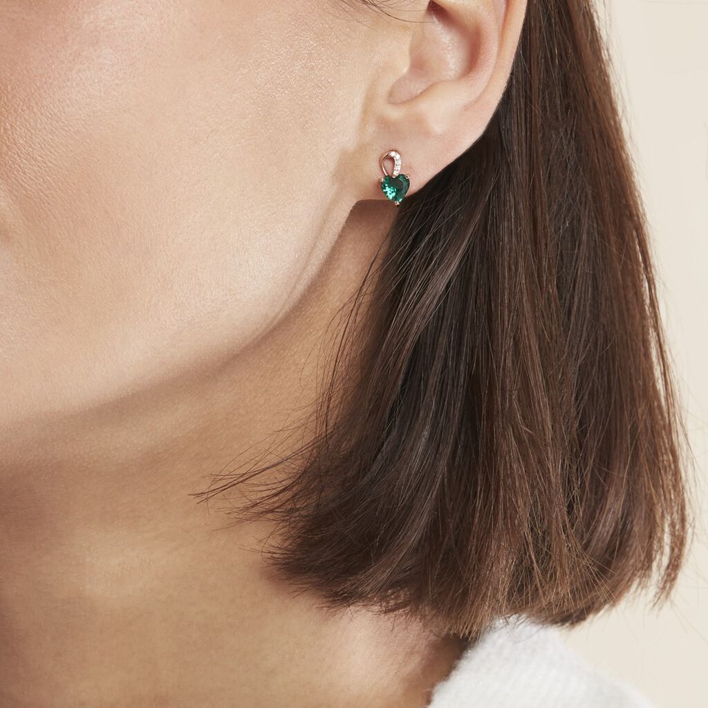 Boucles D'oreilles Puces Argent Rose Atieno Oxyde De Zirconium