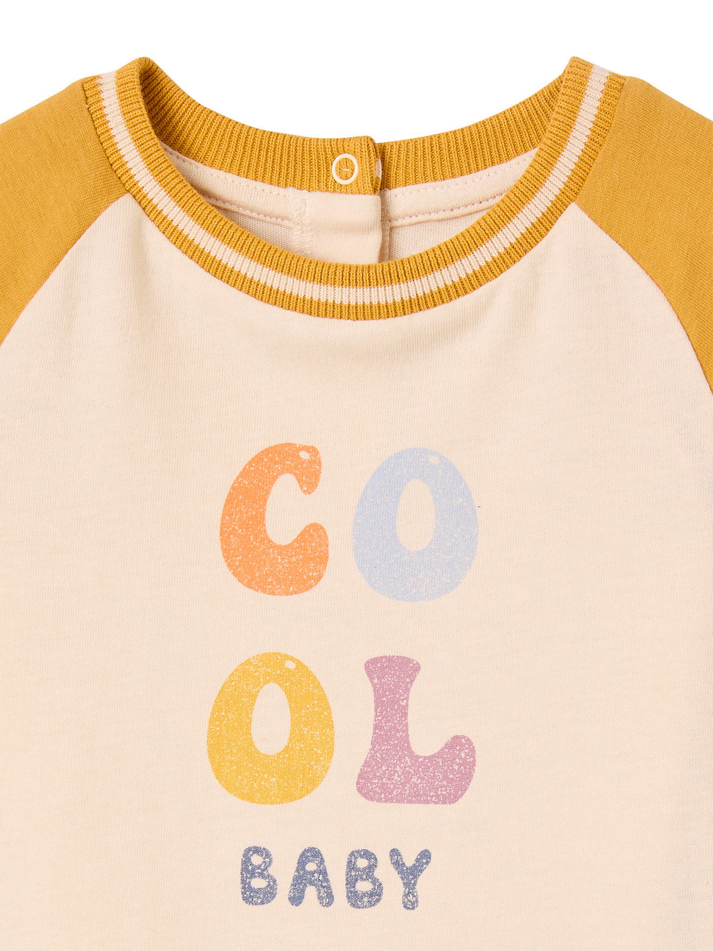 Vertbaudet Bio-Kollektion: Baby Shirt COOL BABY senfgelb