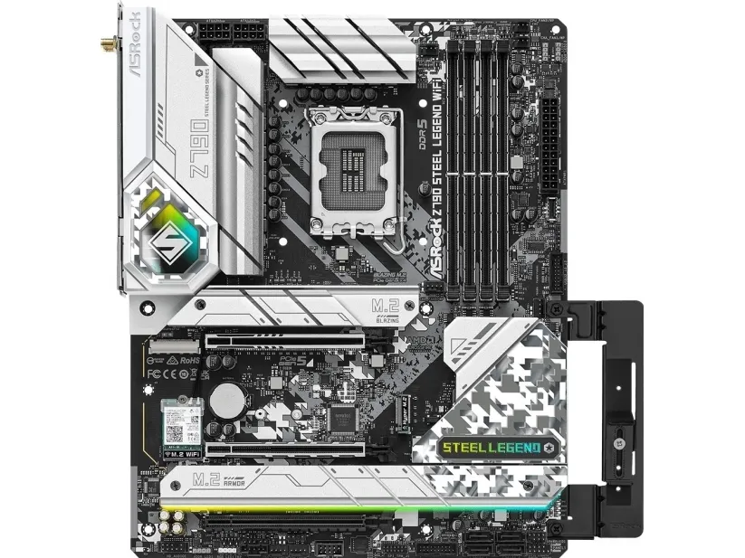 ASRock Z790 Steel Legend WiFi - Bundkort - ATX - LGA1700 sokkel - Z790 Chipset - USB-C 3.2 Gen 2x2, USB-C 3.2 Gen2, USB 3.2 Gen 2, USB 3.2 Gen 1 - 2.5 Gigabit LAN, Wi-Fi 6E, Bluetooth - onboard grafik (CPU påkrævet) - HD Audio (8-kanaler)