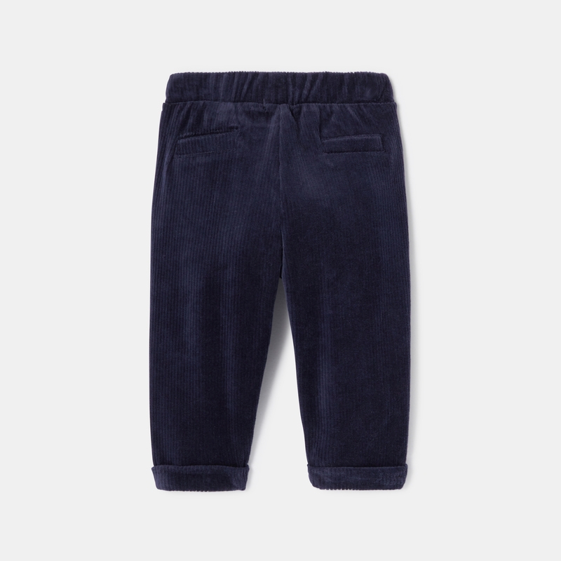 Pantalon en velours côtelé souple bleu bébé fille Absorba