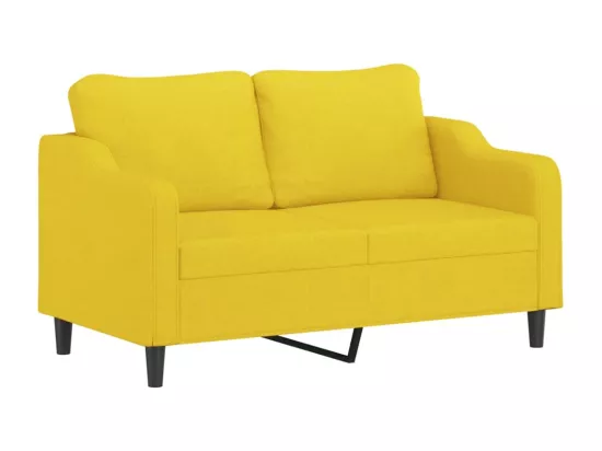 Ensemble de canapés 3 pièces avec coussins jaune clair tissu