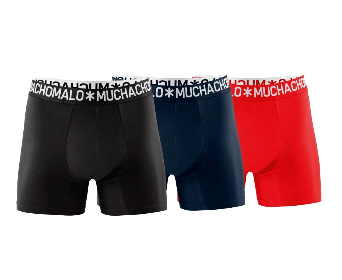 Muchachomalo 1132 COTTON BOXER 3PK BLACK/BLUE/RED