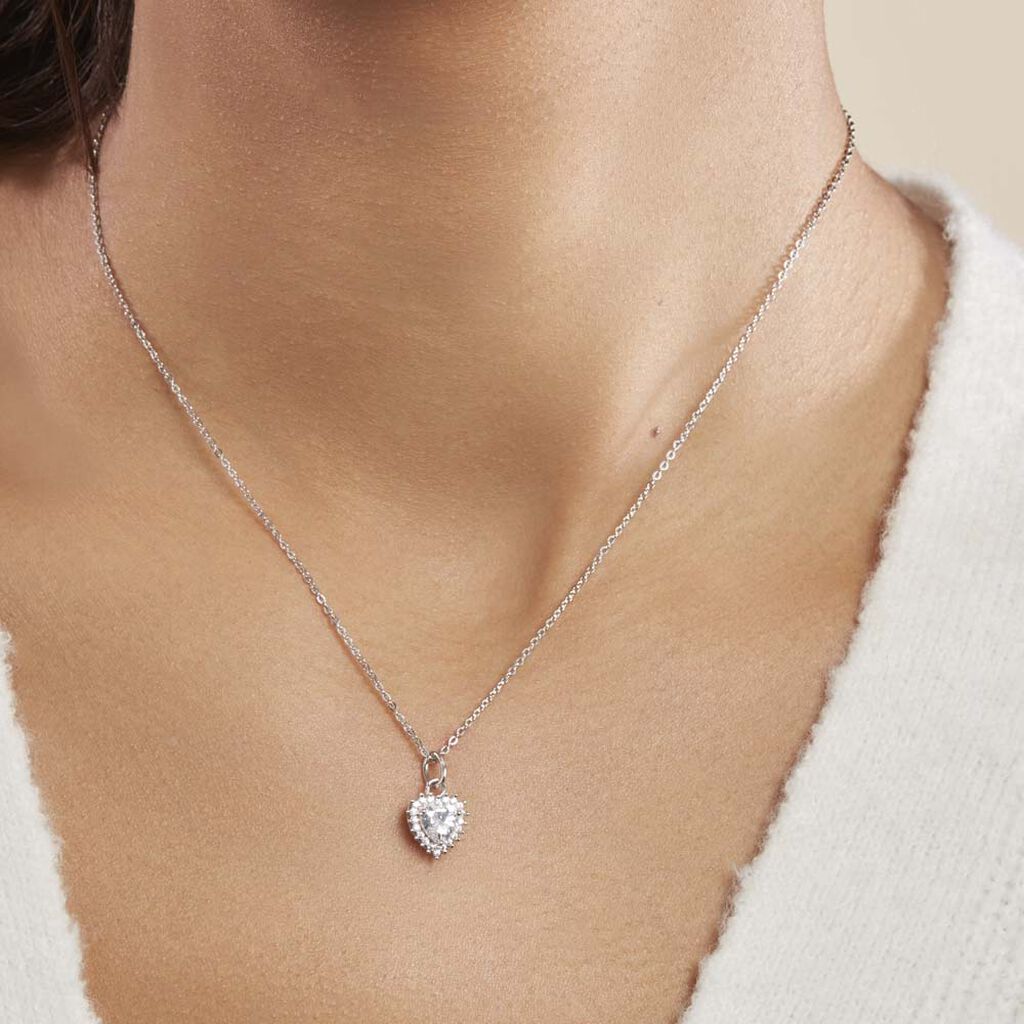 Collier Calvi Argent Blanc Oxyde De Zirconium