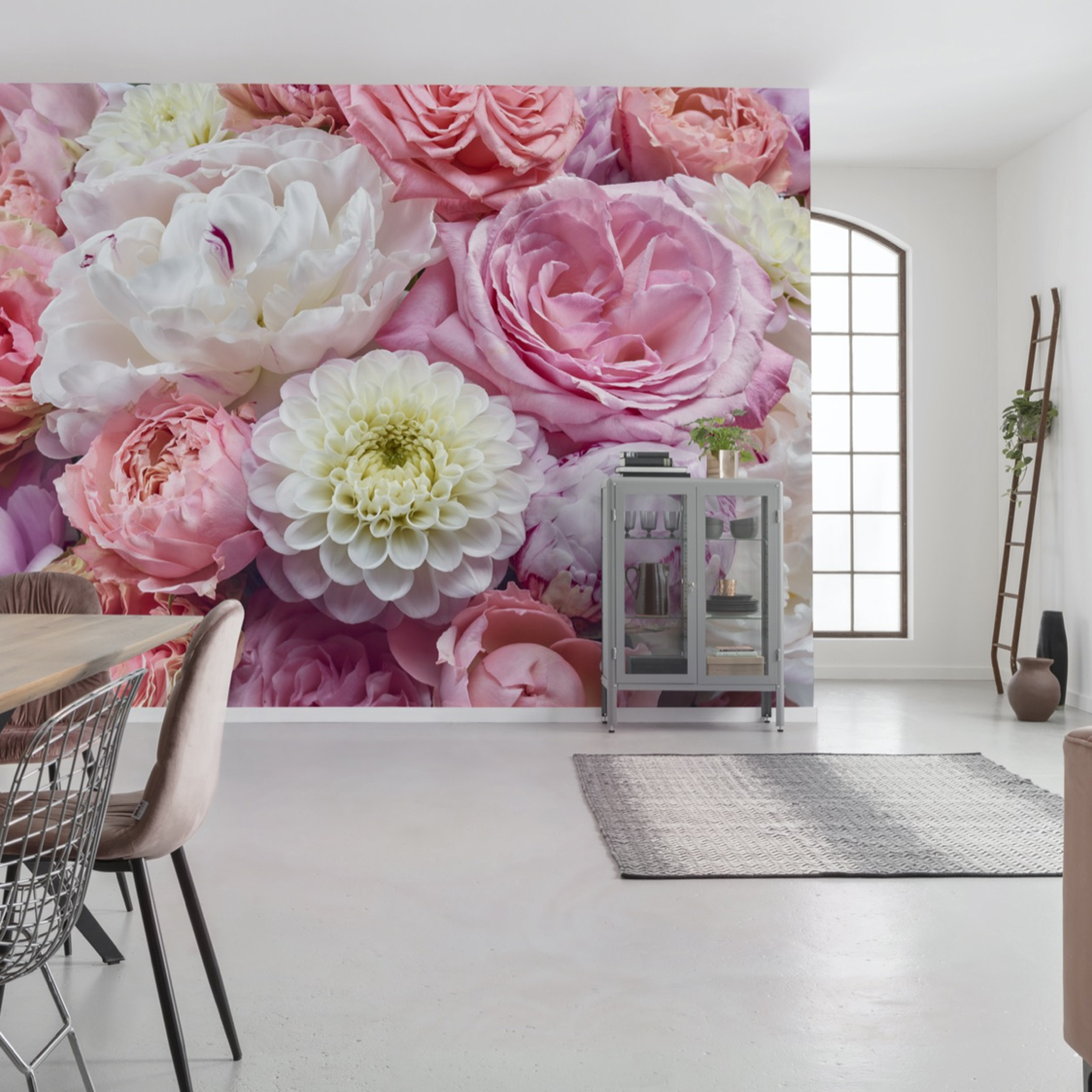 Papier-Fototapete VIBRANT SPRING - rosa-pink-weiß - 368x254 cm