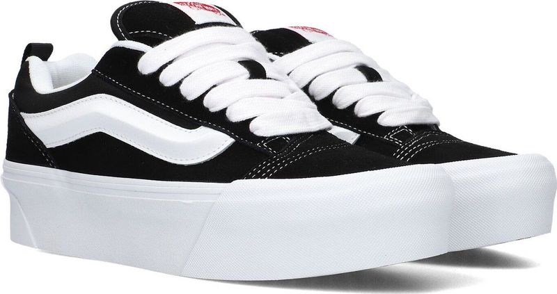 Vans Knu Stack Sneakers - Leren Sneaker - Dames - Zwart
