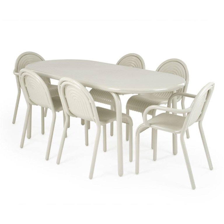 Tom Dixon Groove Obround tuintafel 186x86 Putty