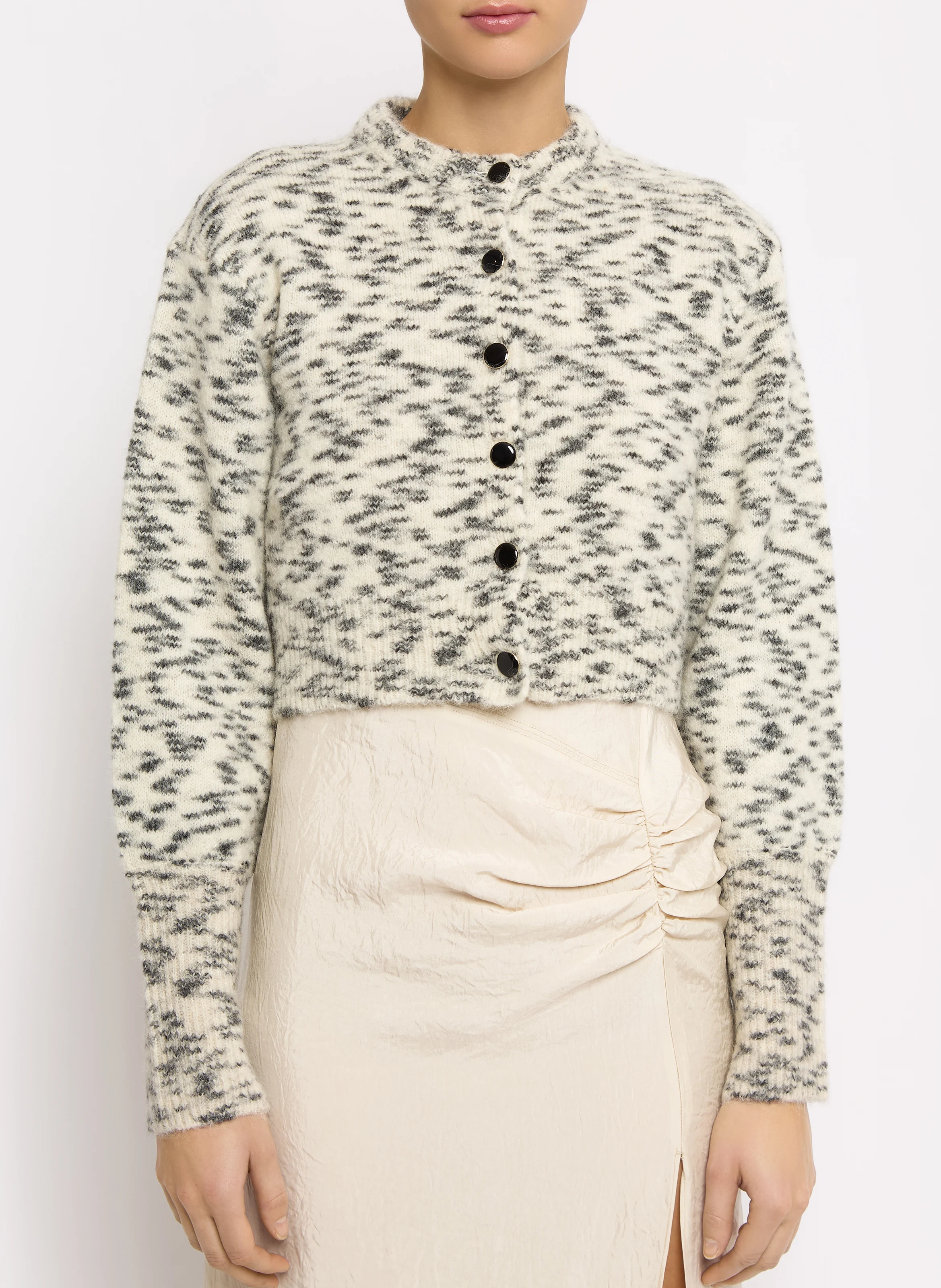 BOBBY - Gilet court en laine mélangée| Beige