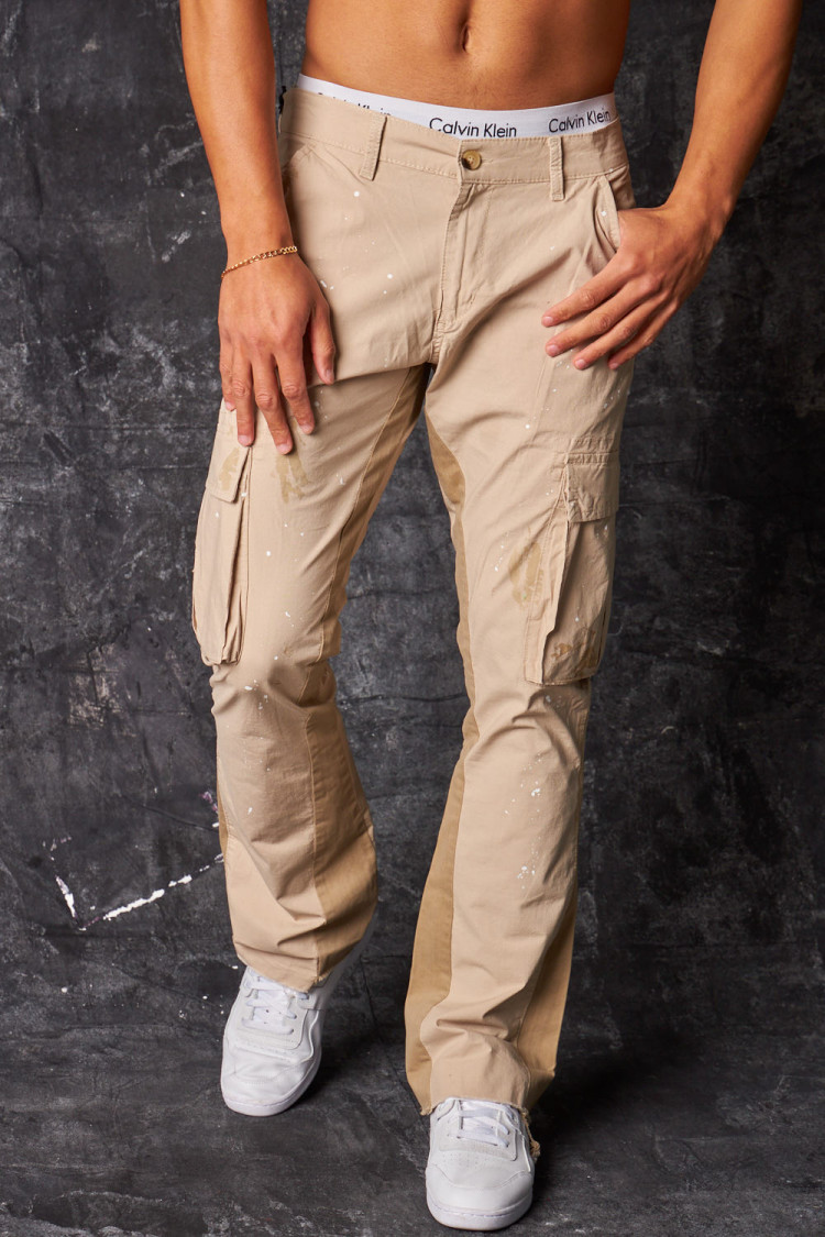 Pantalon cargo taché noir