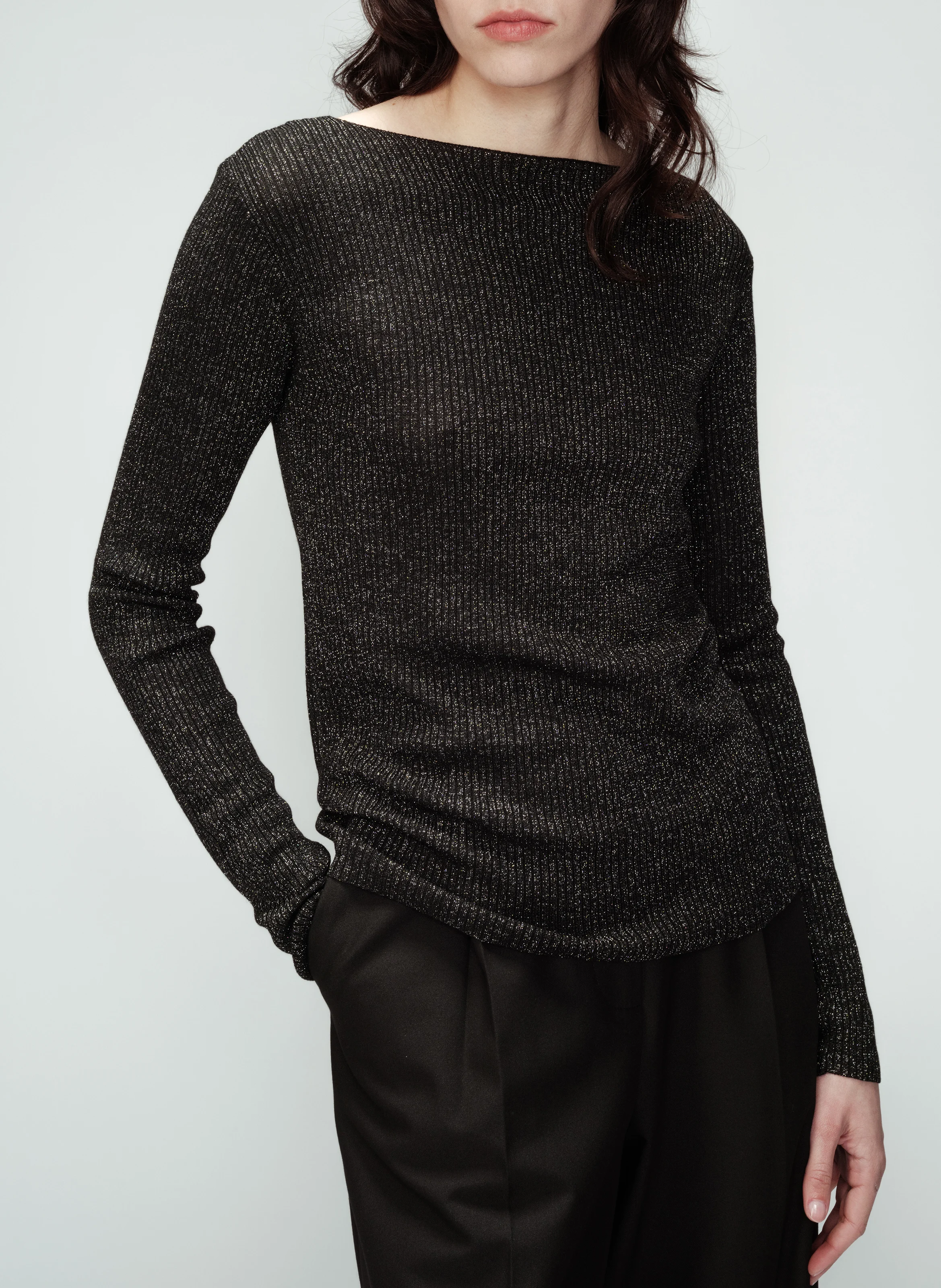 OLGA - Pull col rond| Noir