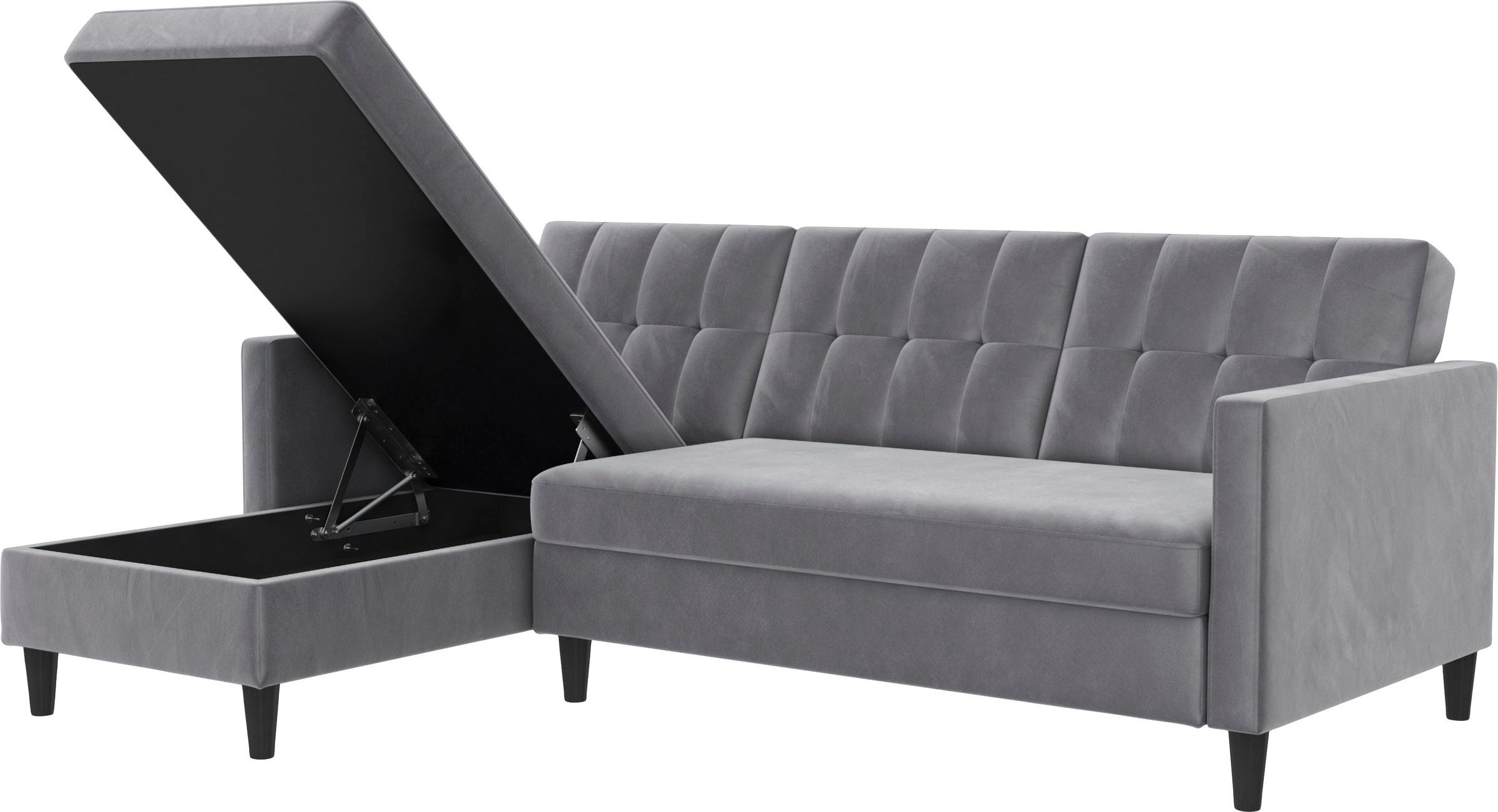 Dorel Home Ecksofa »Hartford II« mit Bettfunktion und Stauraum, Recamiere beidseitig montierbar