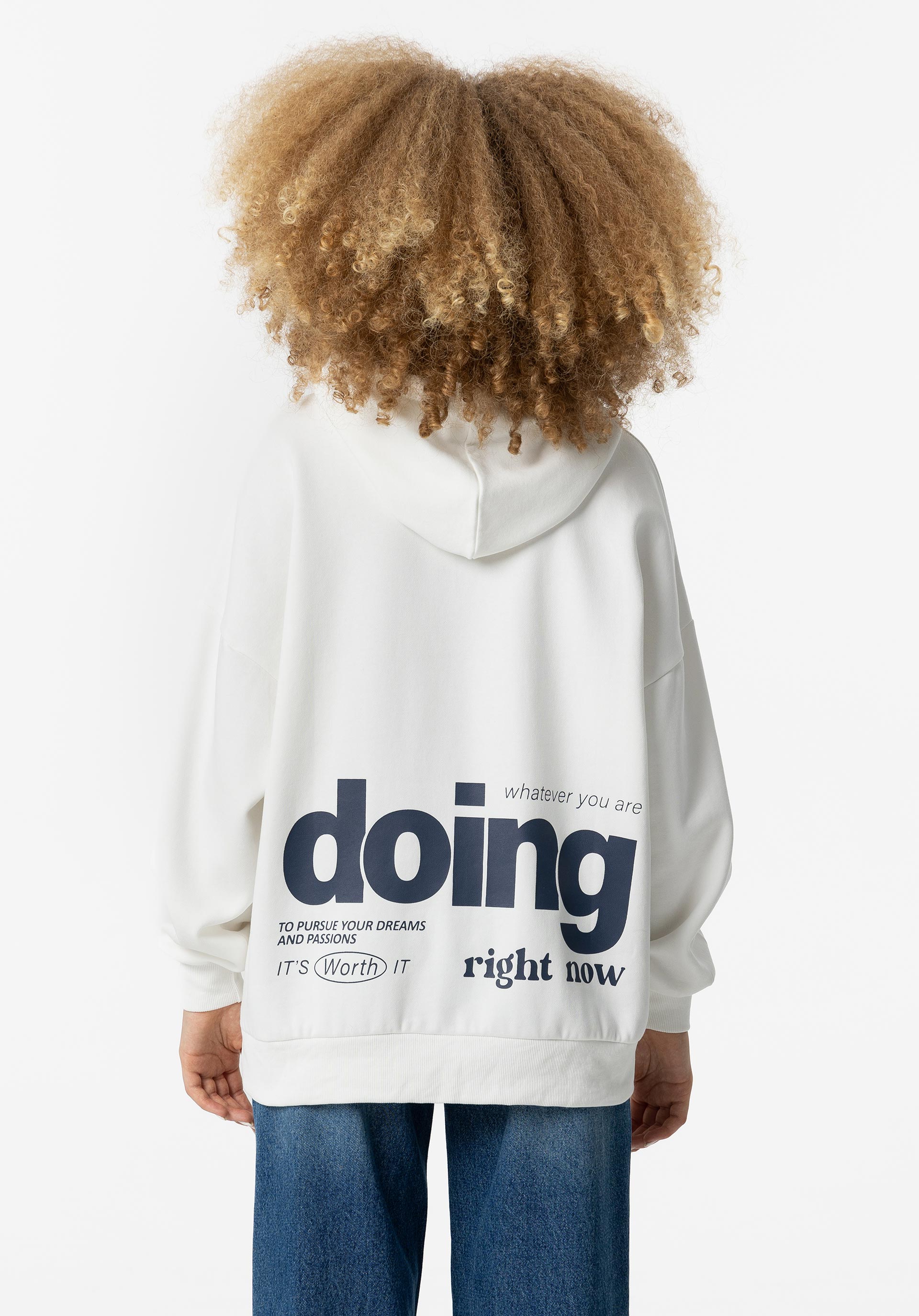 Hoodie com Texto nas Costas