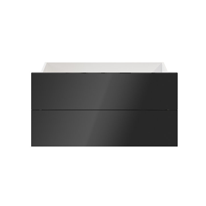 Lot de 2 tiroirs anthracite brillant GoodHome Atomia H. 18,5 x L. 74,4 x P. 39 cm