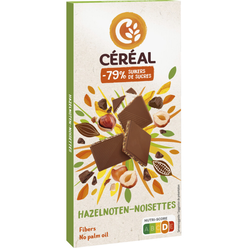 Céréal Melk chocolade-hazelnoten minder suikers