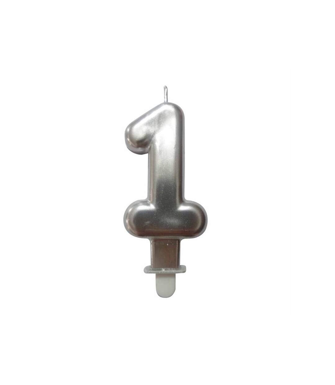 Paris Prix - Bougie D'anniversaire chiffre 1 7cm Argent