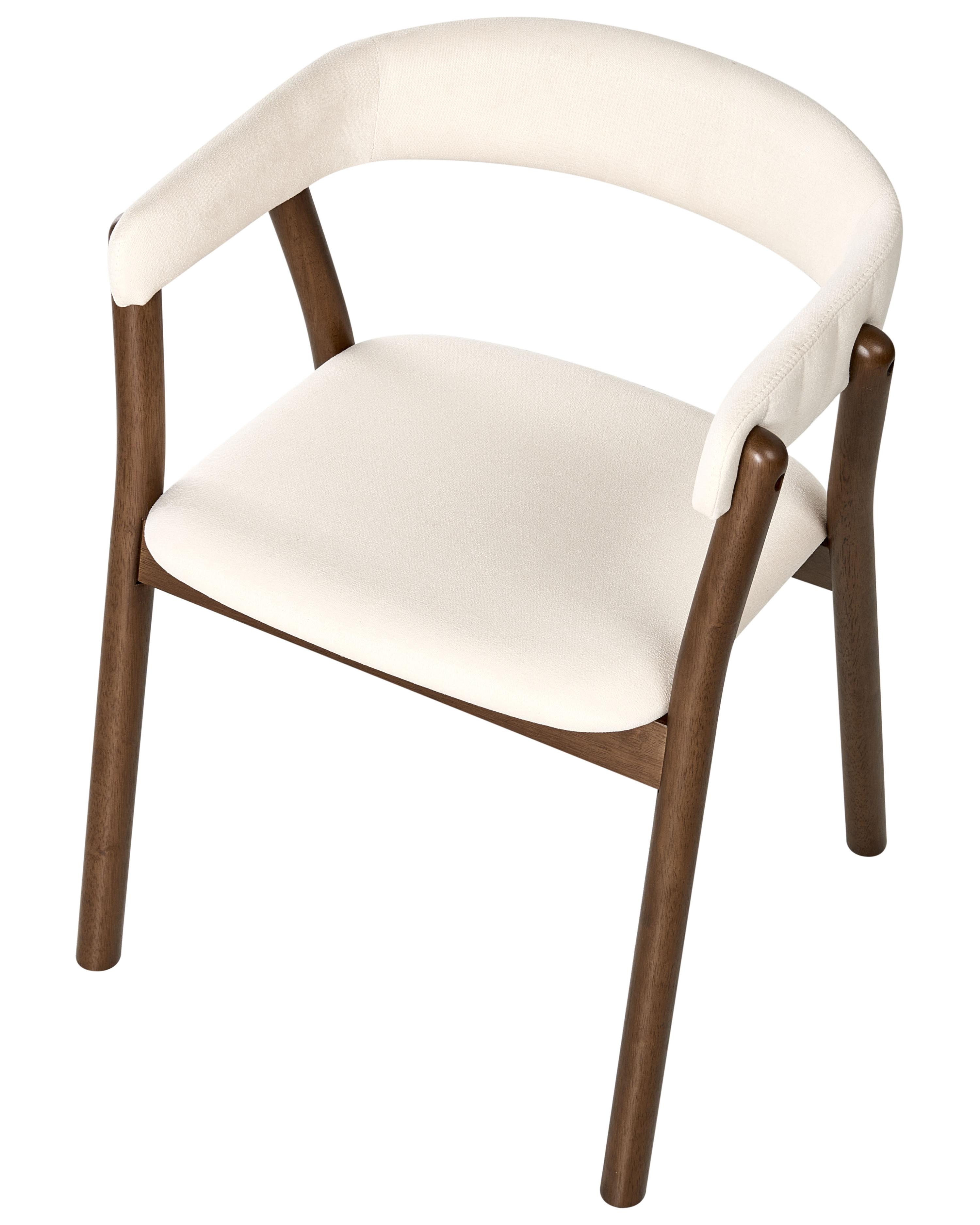 Set van 2 eetkamerstoelen MYLO Stof Gebroken wit/donkerbruin
