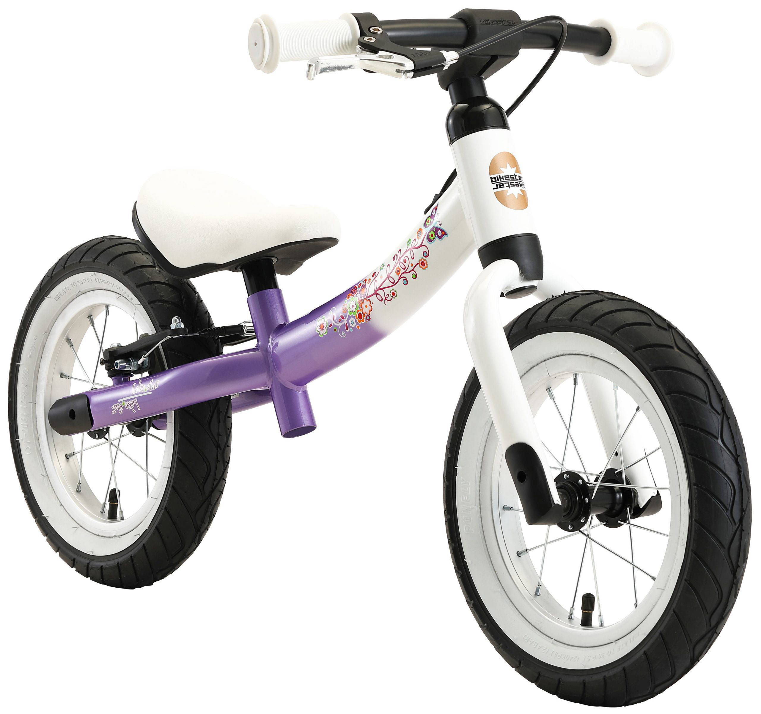 BikeStar Sport, meegroei loopfiets, 12 inch, lila wit