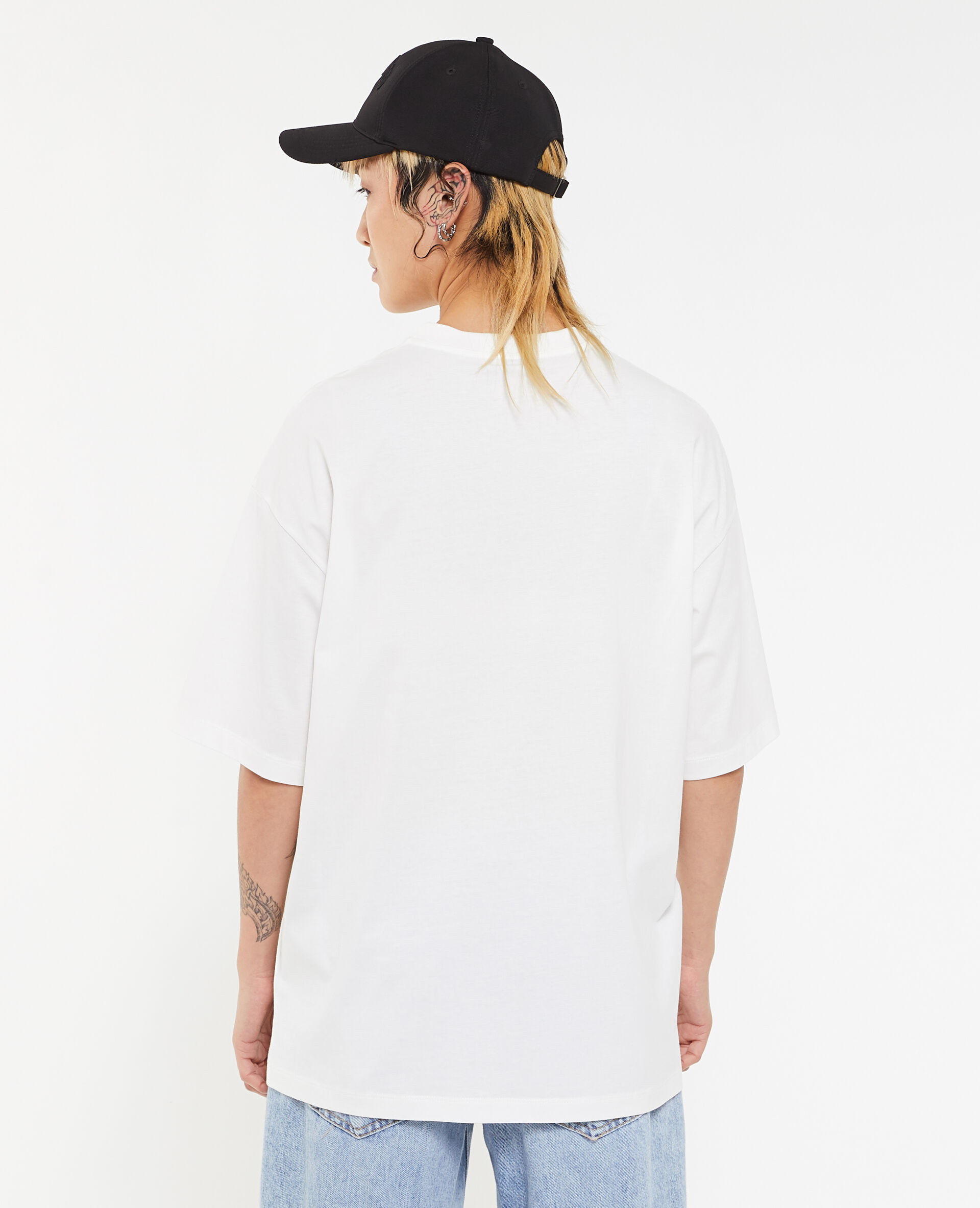 T-shirt oversize avec print - Blanc
