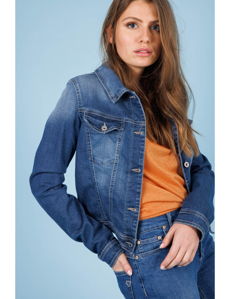PLEASE BLOUSON EN JEAN FEMME