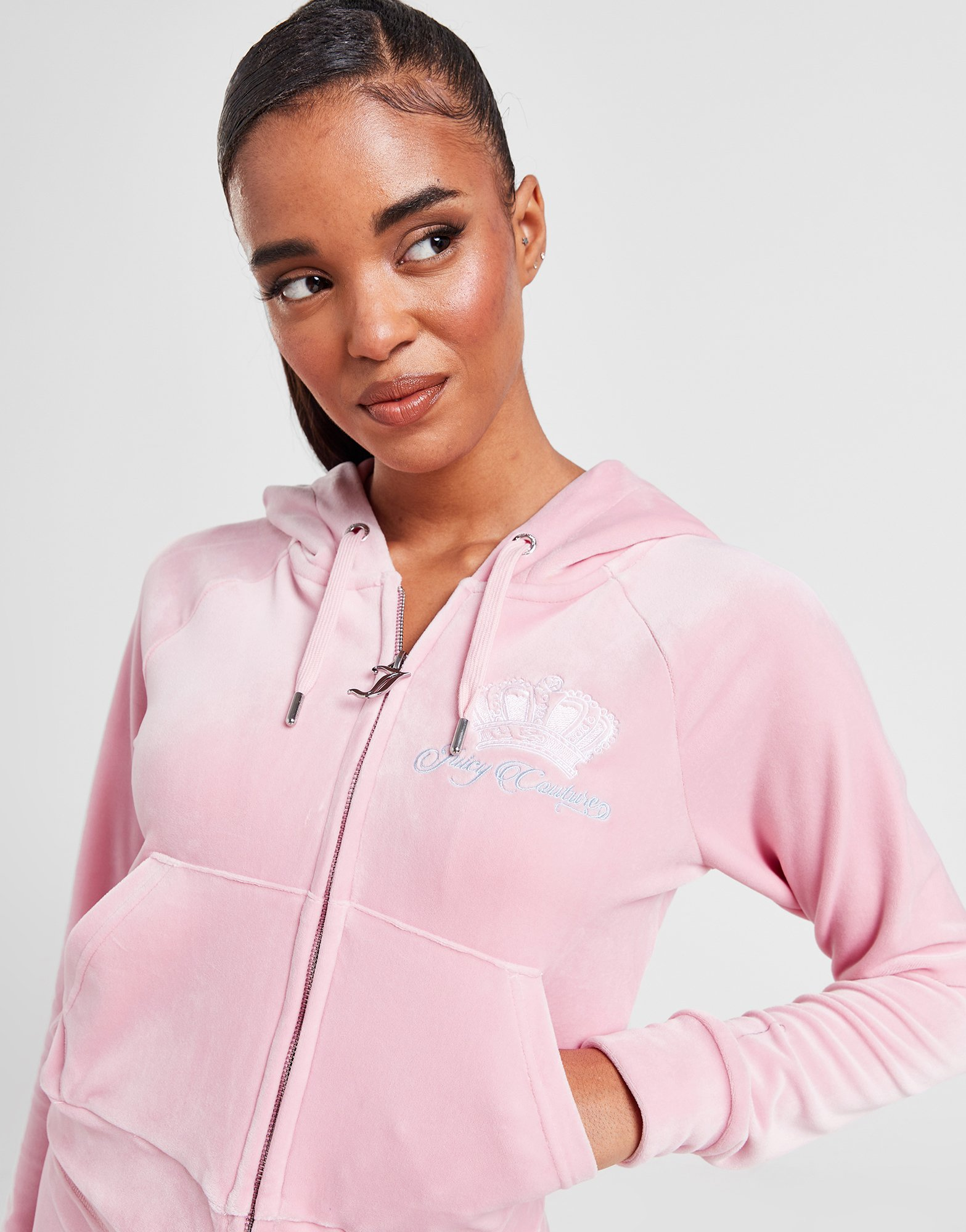 JUICY COUTURE Sweat à Capuche Zippé Royalty Velours Femme