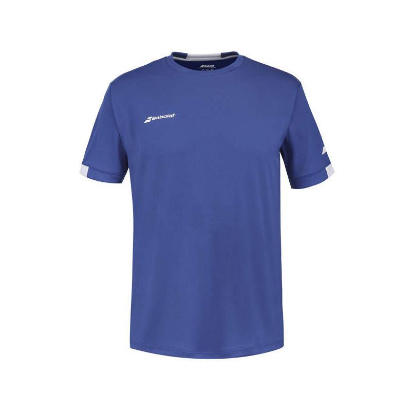 Tee-shirt enfant Babolat Play Crew bleu ou rouge fluo