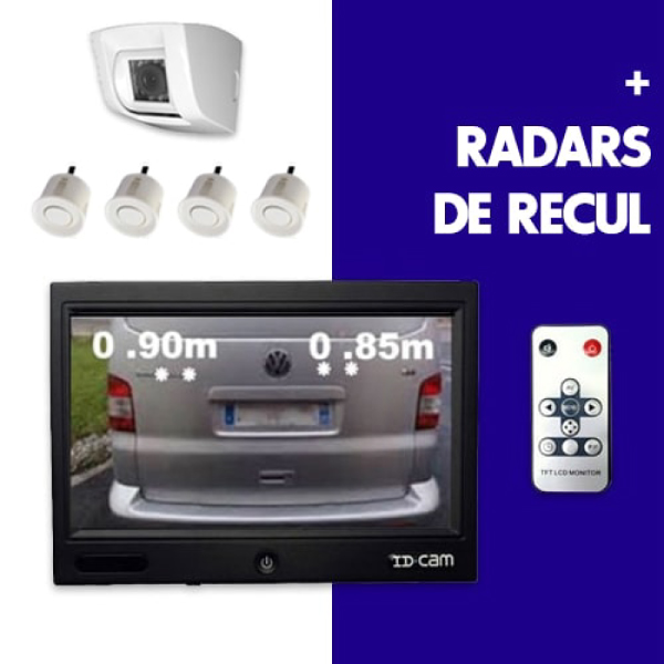 Caméra de recul IDCAM 710CWPB avec radars + écran 7 pouces