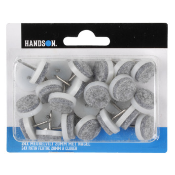 HANDSON meubelglijder viltglijder met nagel Ø20 mm grijs 24 stuks