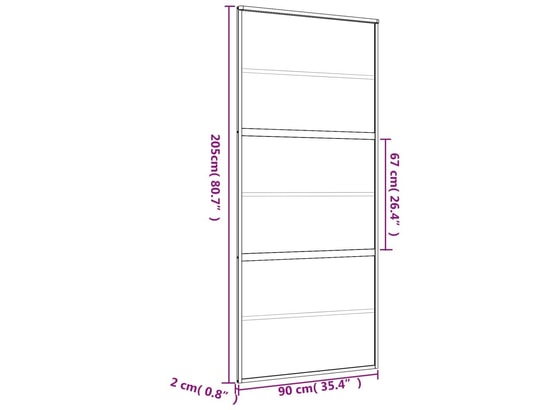 VIDAXL - Porte verre Porte coulissante doré 90x205 cm verre esg clair et aluminiu...