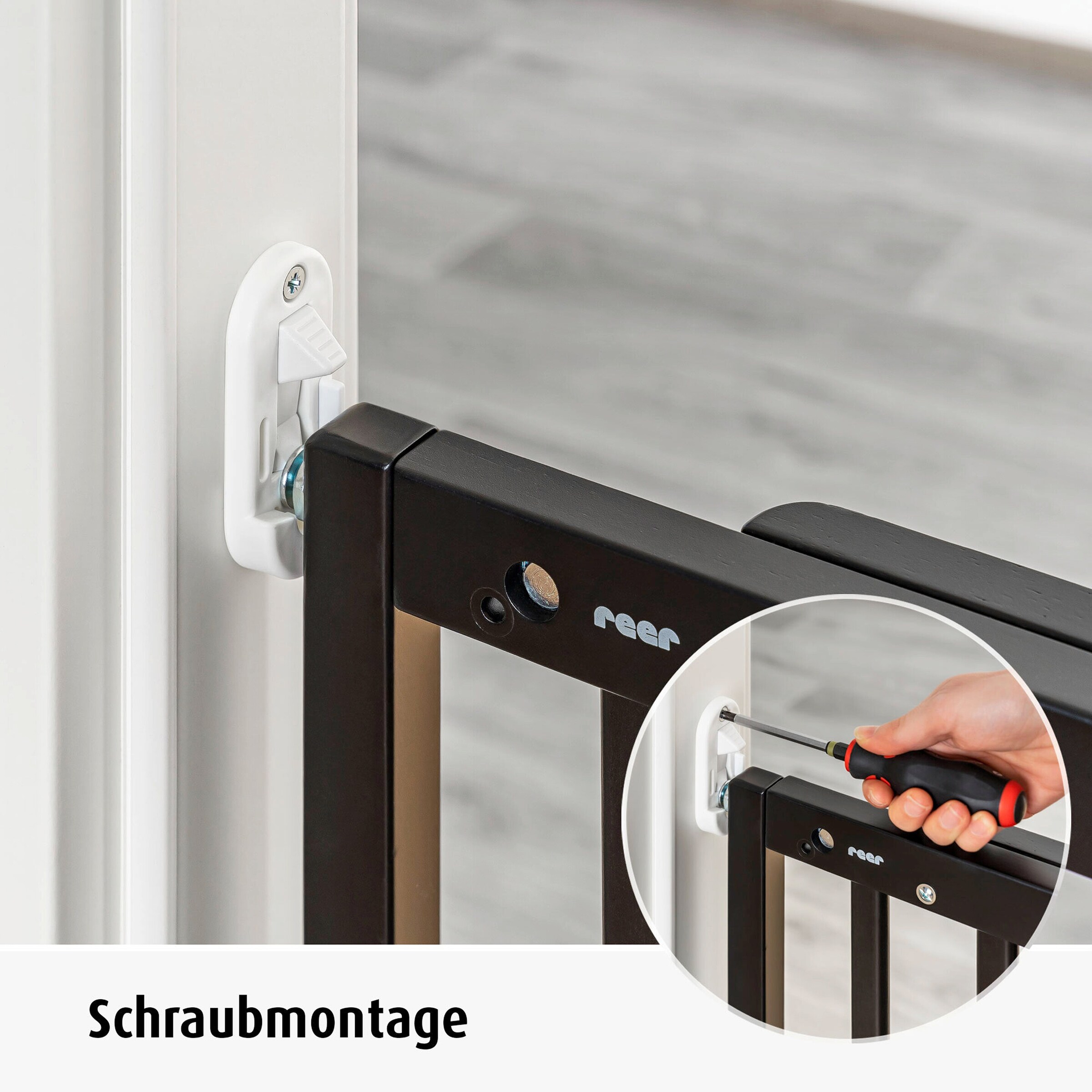 reer Tür- und Treppenschutzgitter Baukasten Schraubgitter schwarz