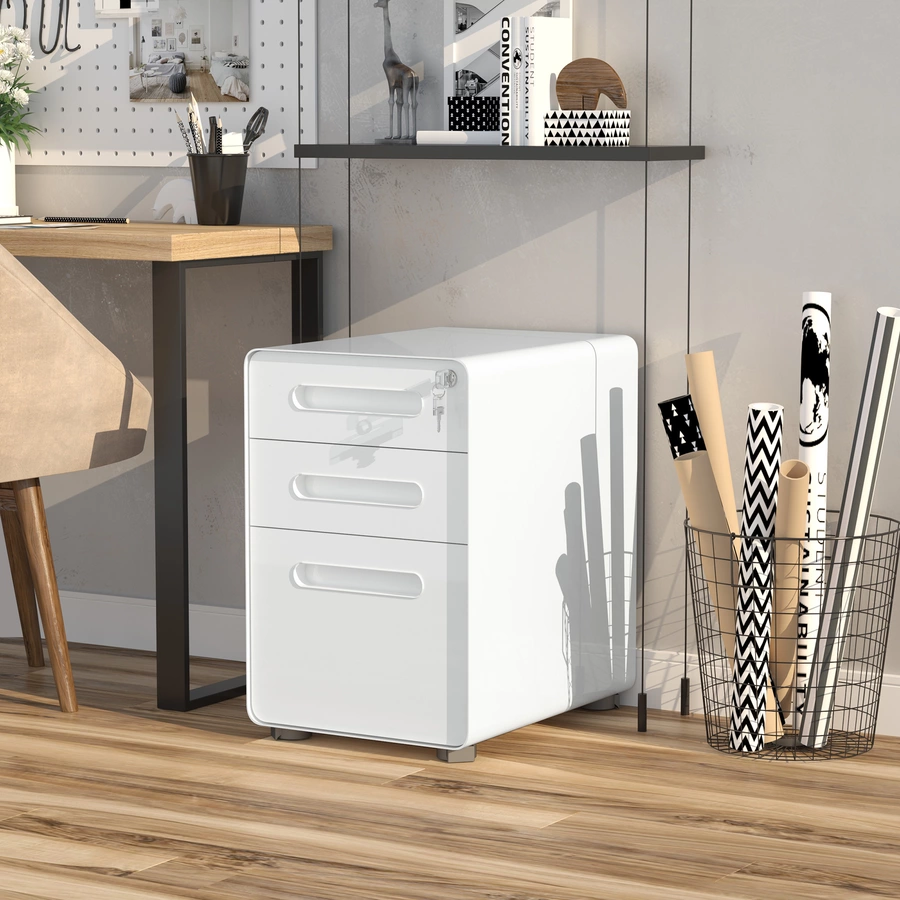 Vinsetto Aktenschrank mit Schließfach weiß