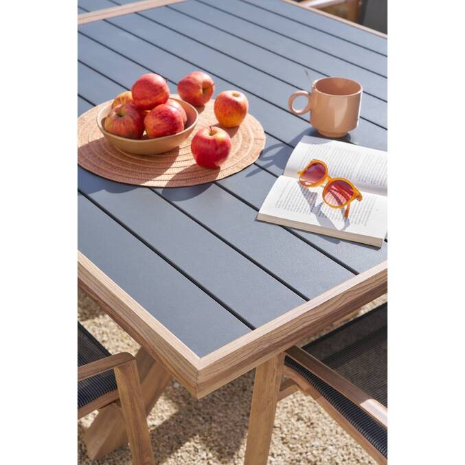 Table de jardin extensible AXIOME Graphite & Honey